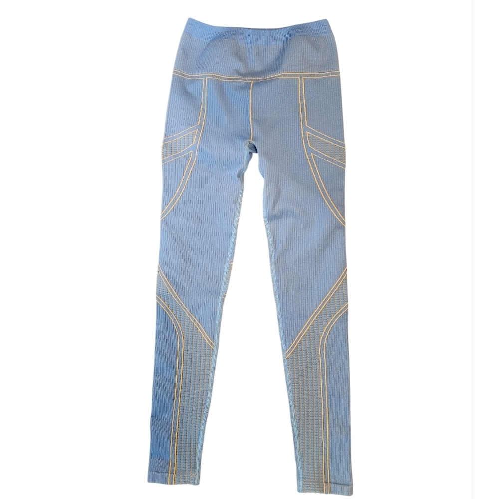 Fabletics Ocean Serenity Gym Workout Leggings Blue Yellow Womens